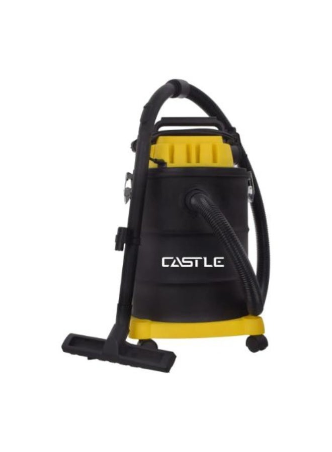 Castle Wet & Dry Bagless Drum Vacuum Cleaner, 2400 Watt, Black Yellow - DVC2430